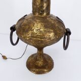 Brutalist lamp in gilded bronze Max BRE 1970