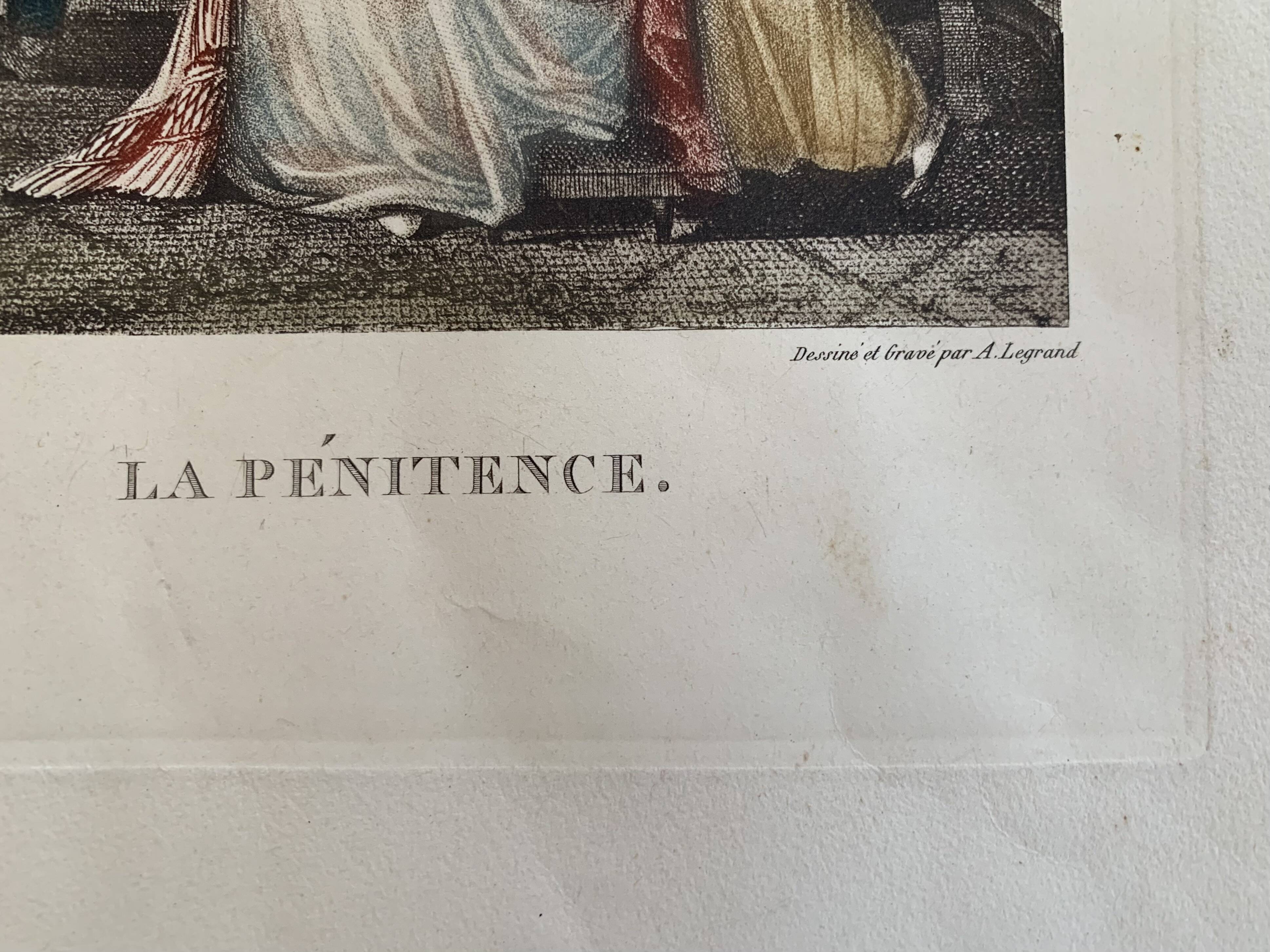 Gravure couleur / A. Legrand / La Pénitence