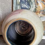 Ball vase in enamel sandstone cracked inside Indigo