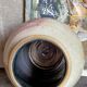 Ball vase in enamel sandstone cracked inside Indigo