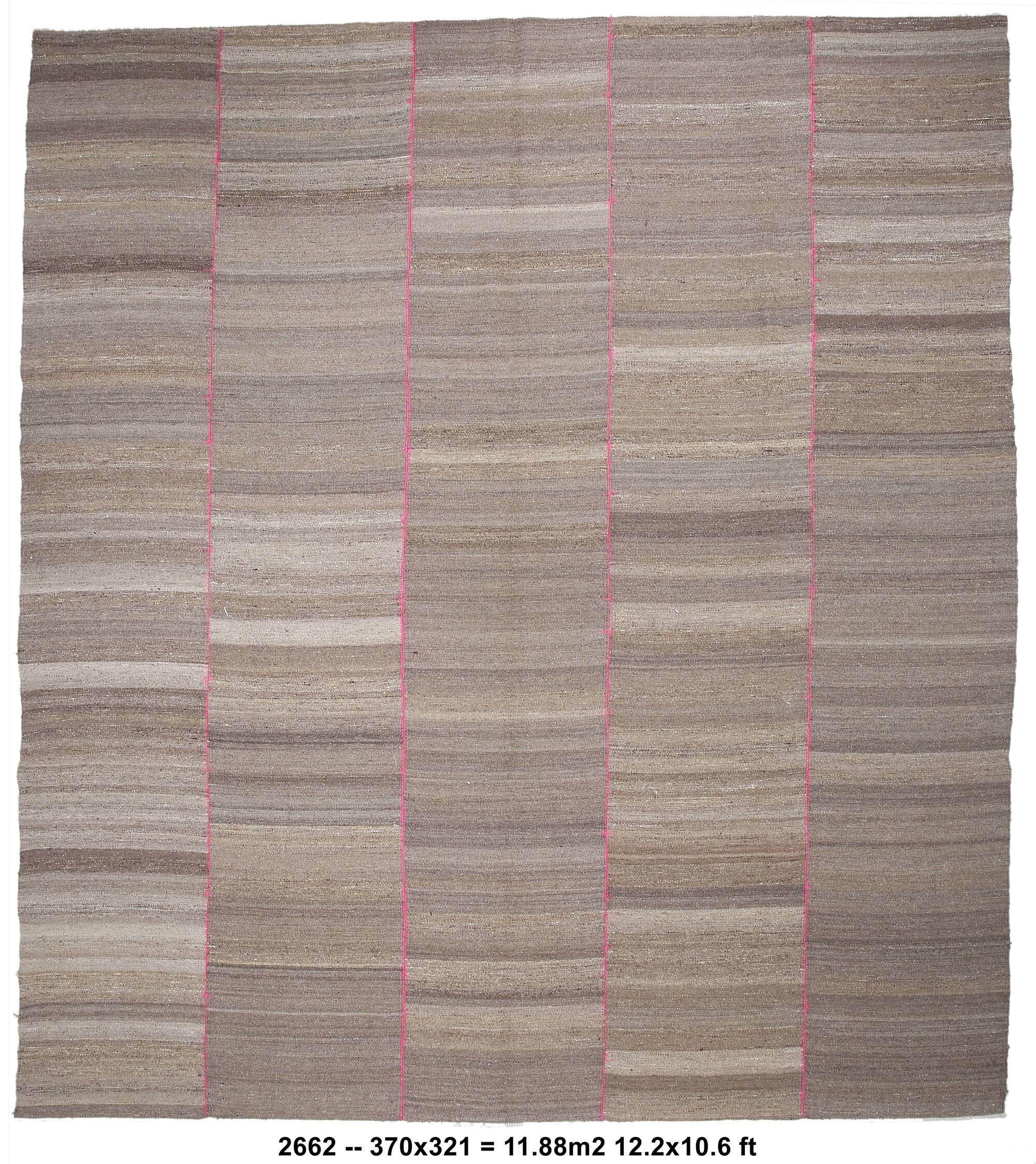 Extra Large Brown Vintage Kilim Rug, 321x370Cm