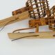 Pair of bamboo rattan lantern wall lights. 50s 60s
