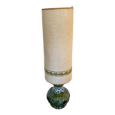 Floor lamp green ceramic double lighting vintage 1970