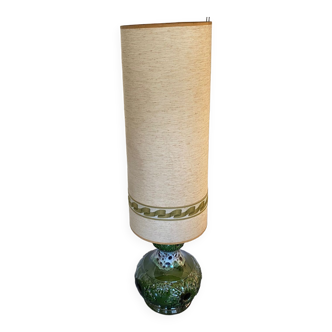 Floor lamp green ceramic double lighting vintage 1970