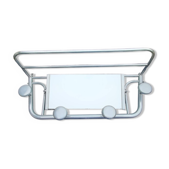 Portemanteau mural vintage miroir pivotant aluminium