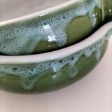 Duo of flowery caquelons