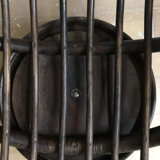 Lot of two rotating rattan chairs