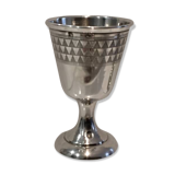 Silver egg cup 950, Art Deco style, triangular frieze, silversmith Tirbour