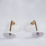 Speckled glass swan neck wall lights