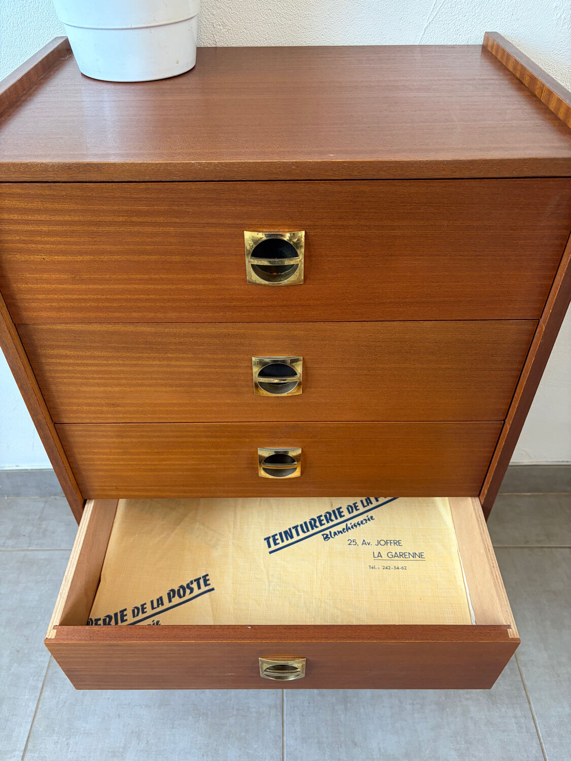 Vintage teak chest of drawers/commode