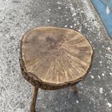Raw tripod table in cork oak