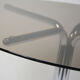Italian Smoked Glass tubular frame round dining table 1970s