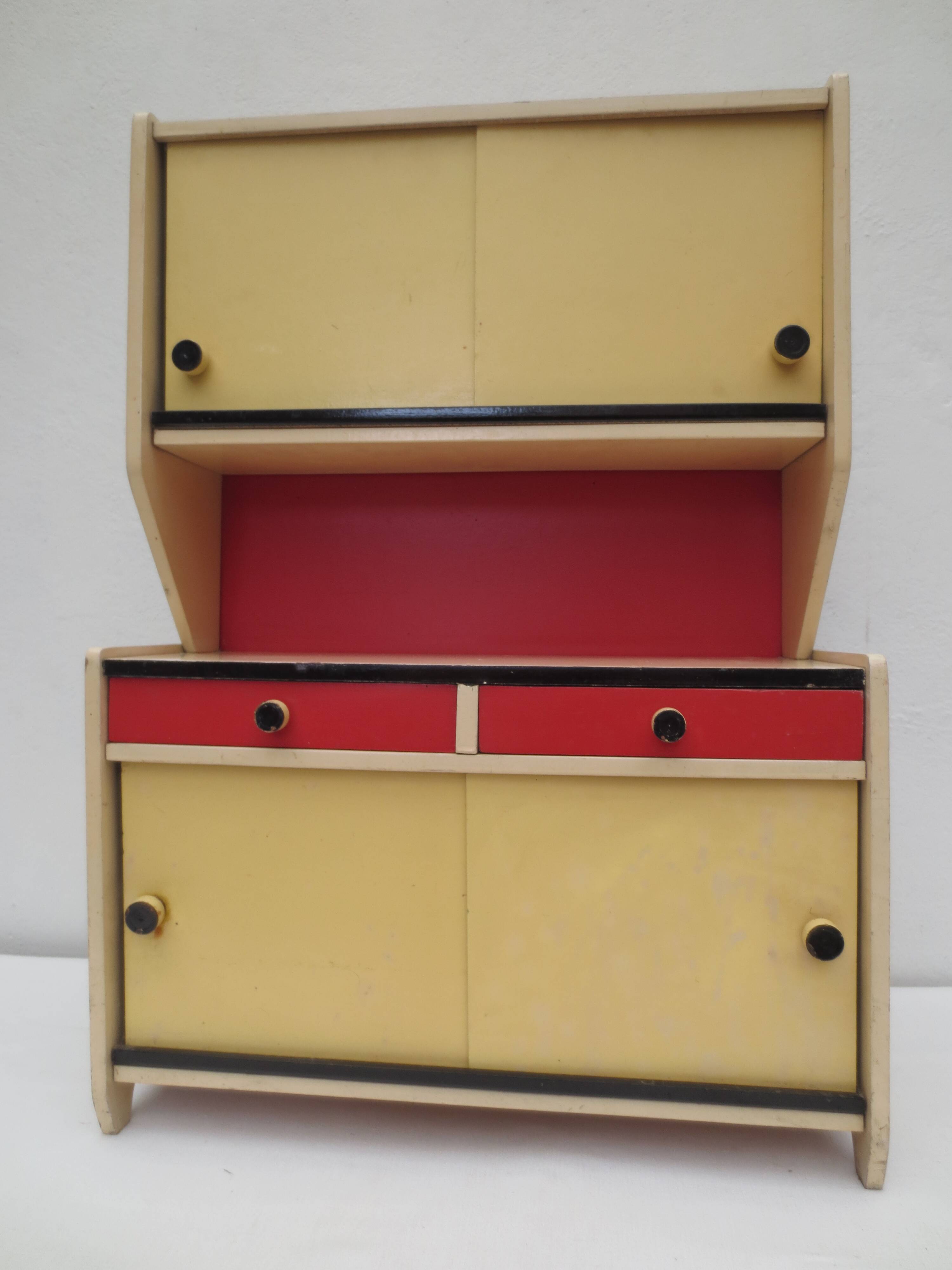 Old toy, vintage kitchen buffet