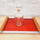 Plateau art deco verre rouge