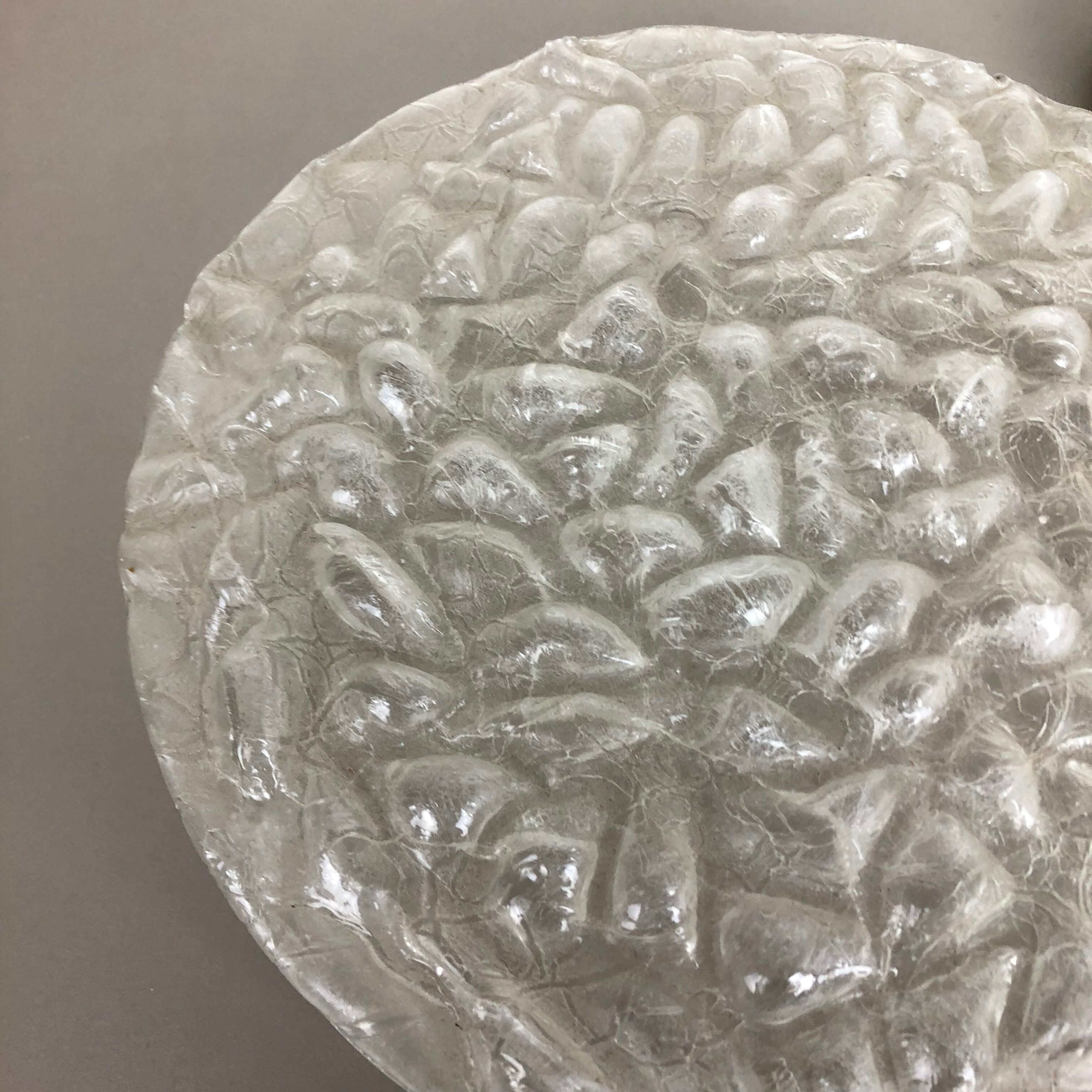 Modernist bubble glass and metal wall light by Doria lights, 1970s, germany