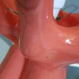 Salmon hands lamp with white opaline