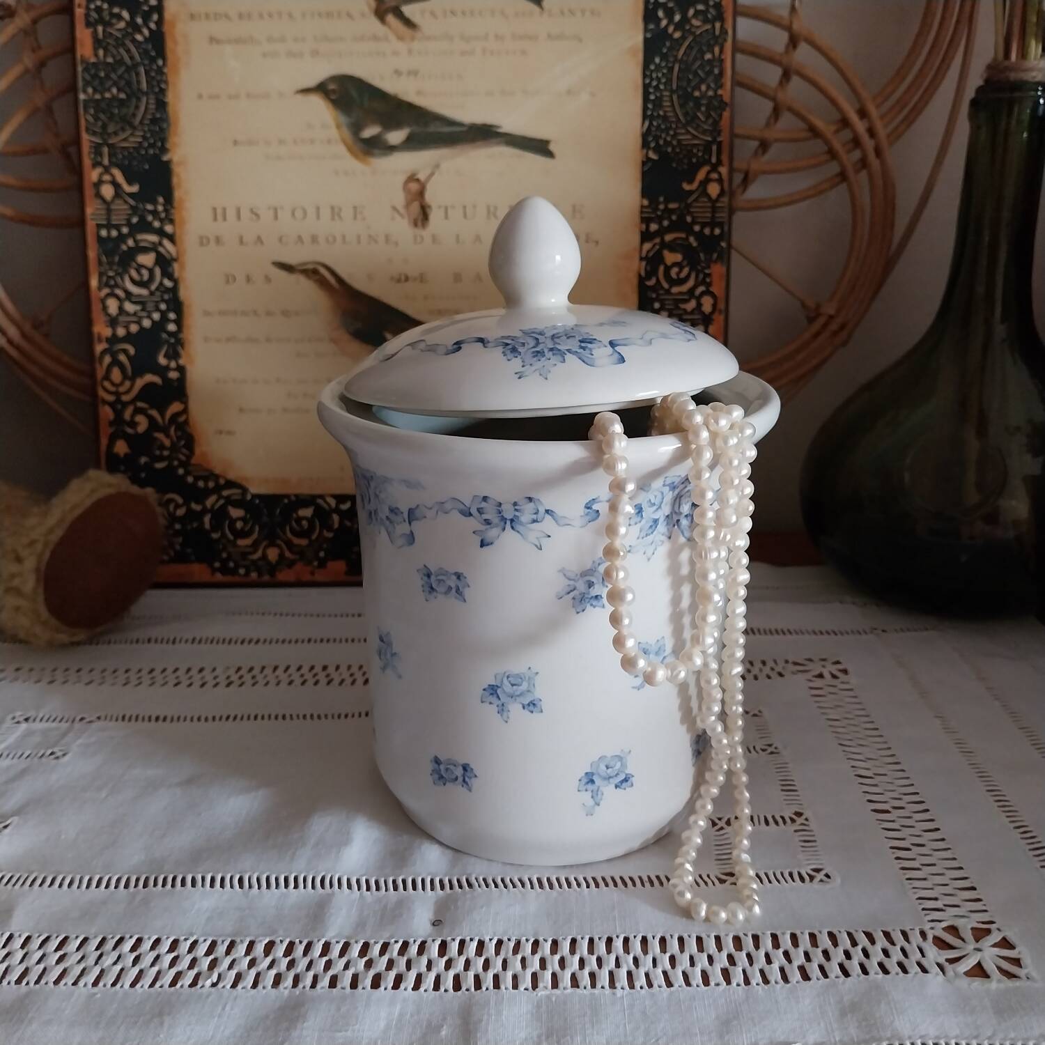 Large English earthenware pot by Laura & Ashley