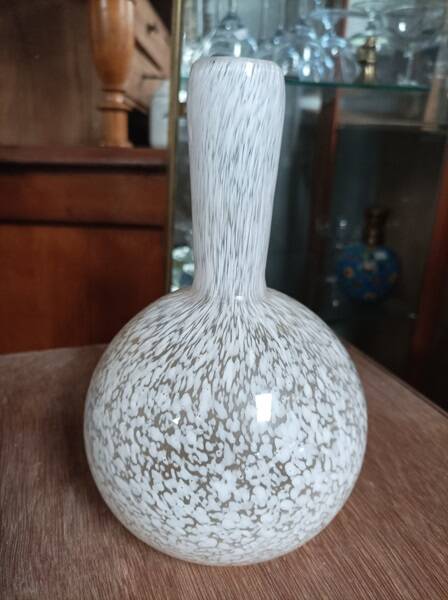 Blown glass pot vase clichy white soliflore dpc 1123416