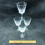 Set of four old vintage glass crystal walking glasses