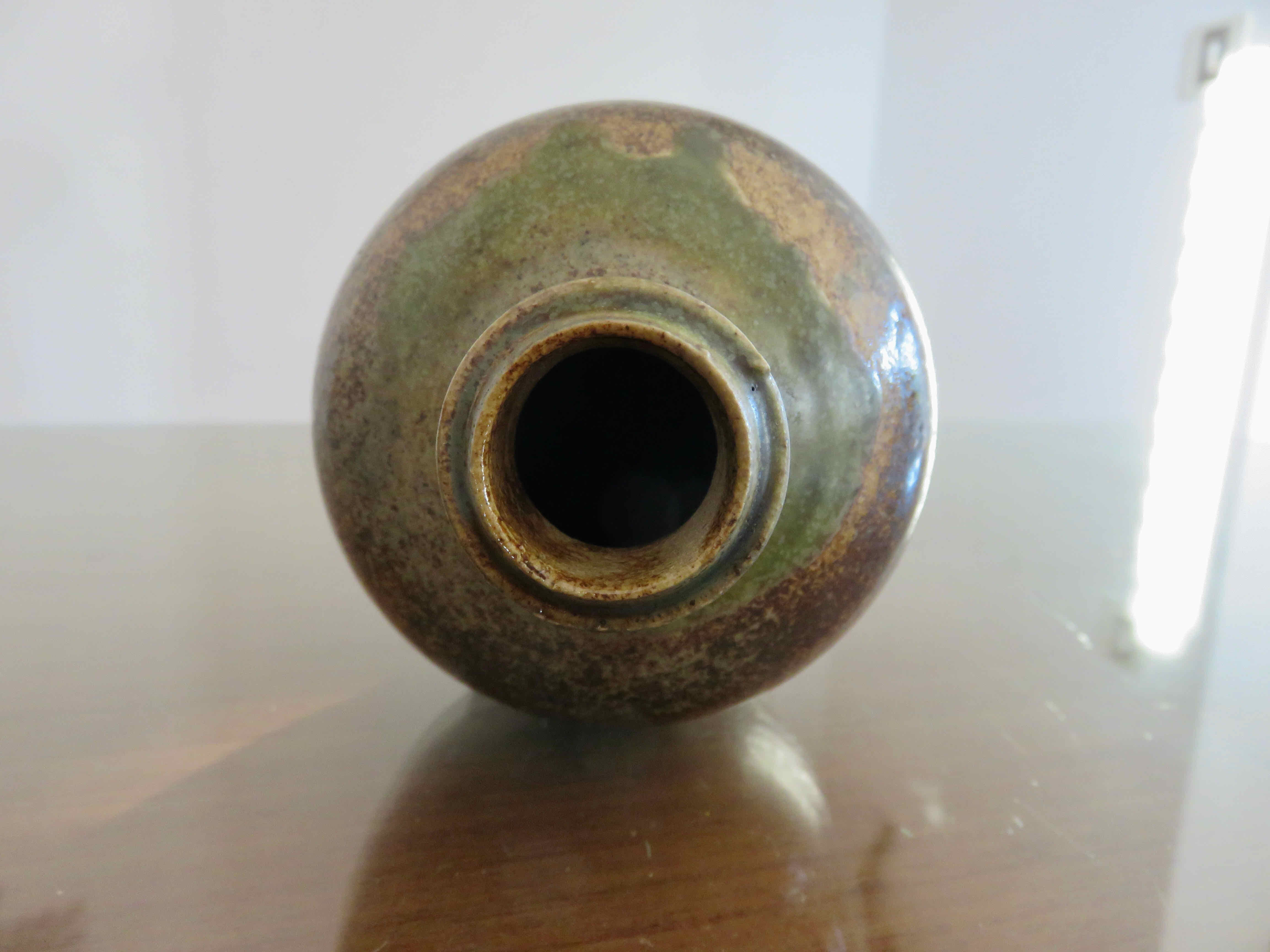 Glazed glazed sandstone soliflore vase 1960