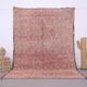 Tapis marocain vintage rose 205 x 303 cm, tapis en laine berbère, tapis berbère boho