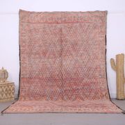 Pink Vintage Moroccan Rug 205 x 303 cm, Berber Wool Rug, Berber Boho Rug