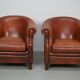 Vintage Dutch cognac leather club chair, 1970s, set of 2