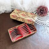 Box of 6 vintage dessert or cake forks