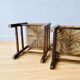 Paire de chaises rustiques en bois et assises paillées