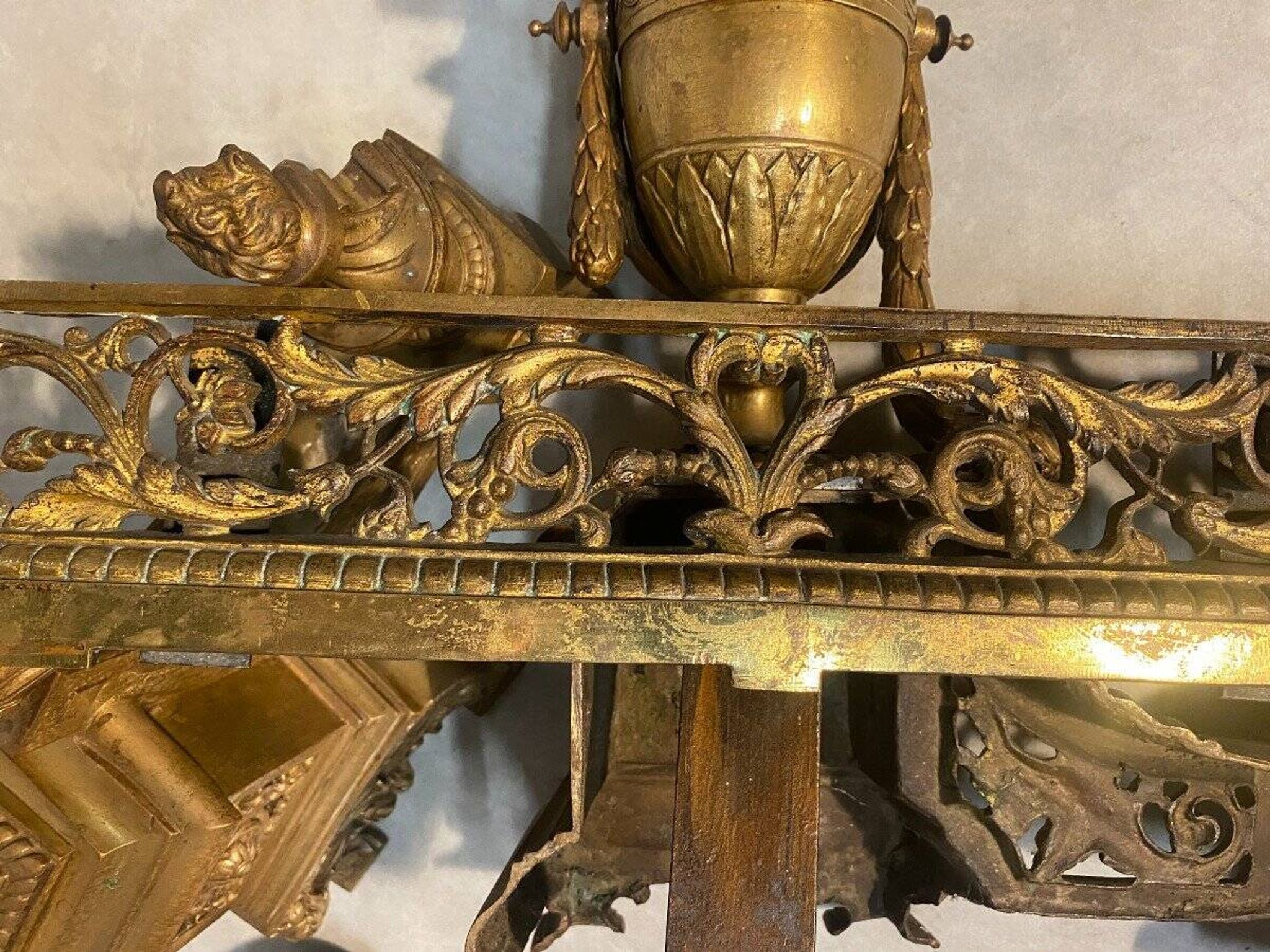 Pair of bronze Napoleon III andirons