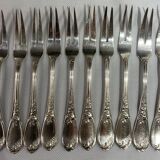 10 snail forks, rocaille model, Ercuis brand