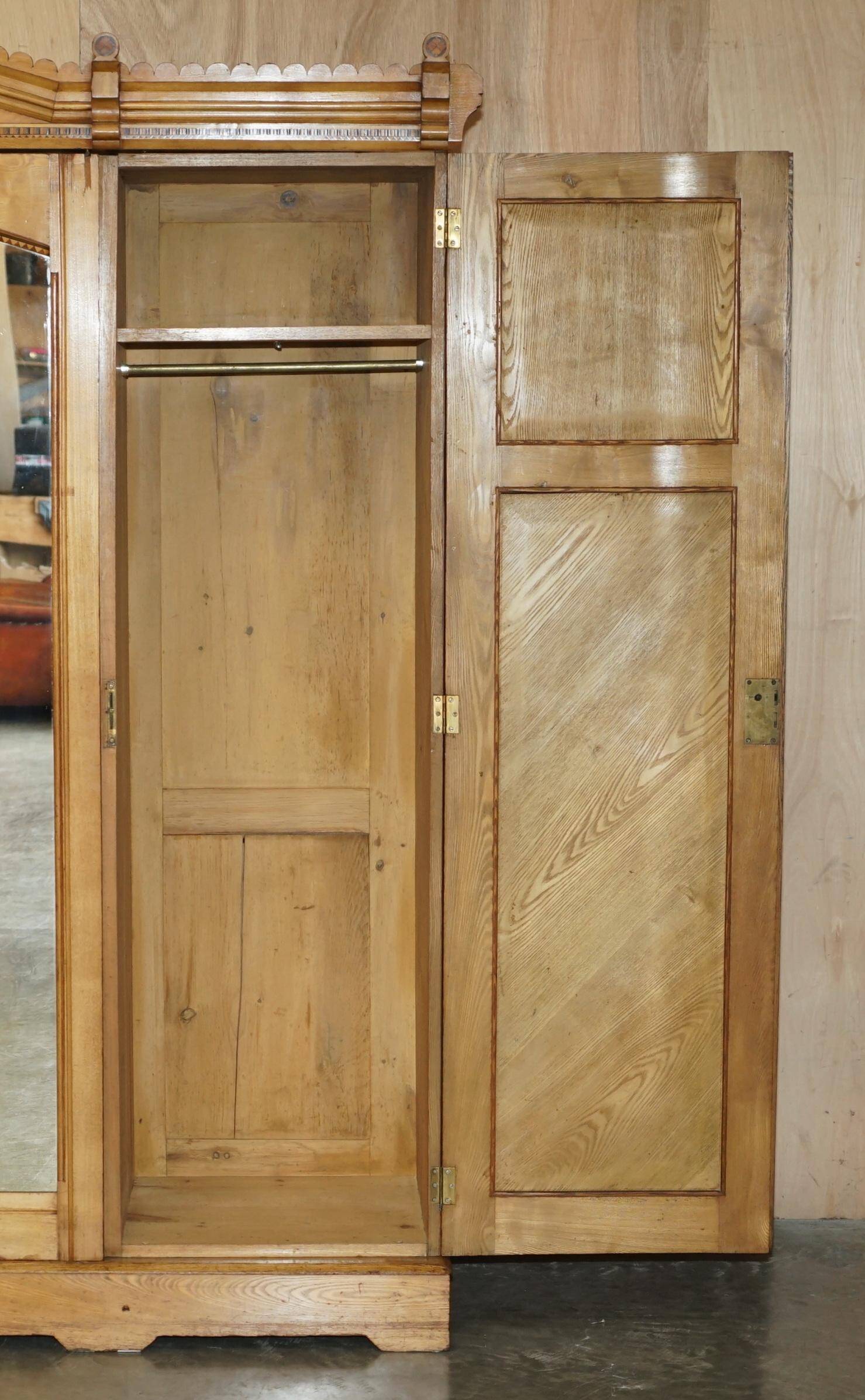 Victorian Wardrobe in Ash with Integrated Chest of Drawers