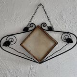 French Art Deco wrought iron mirror, 1930s