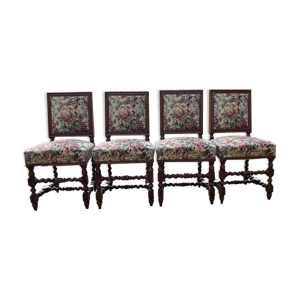 4 chaises louis XIII