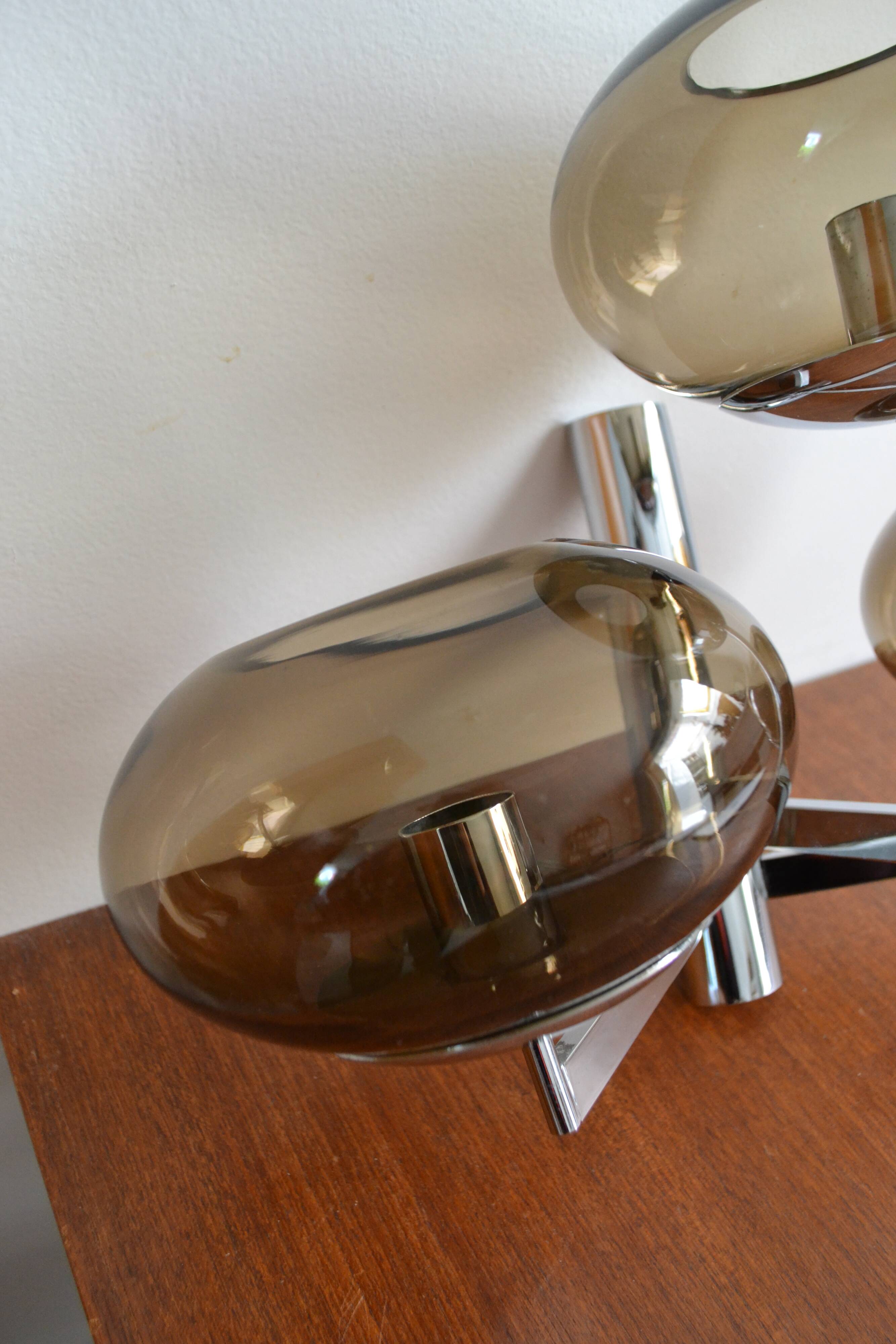Wall lamp from Sciolari triple chrome and smoked glass