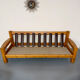 Canapé en pin massif et bouclette design scandinave des années 70