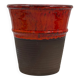 Vintage studio ceramic vase, dripping red glaze, signed "Pot Aardig"