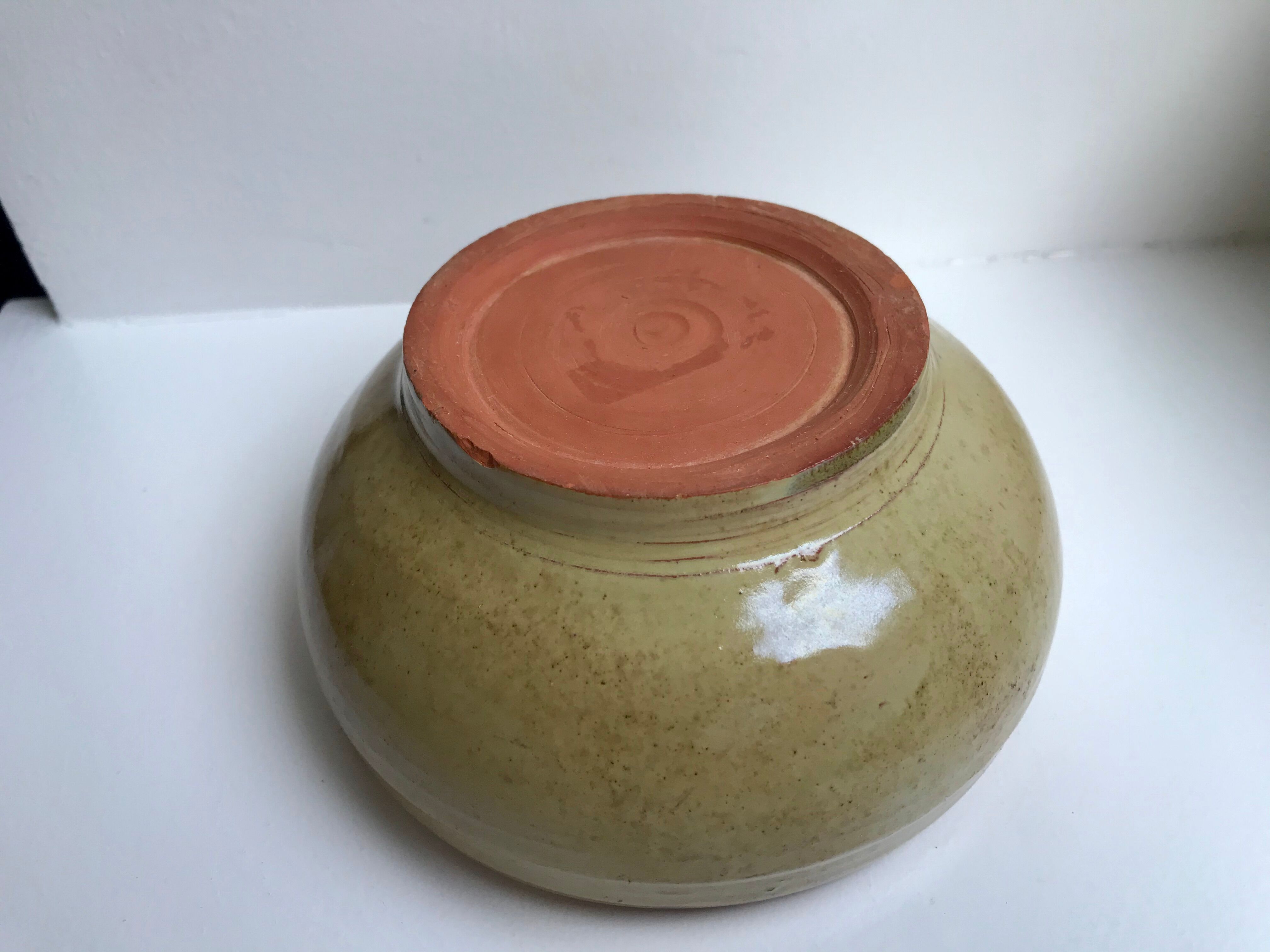 Ceramic bowl / glazed pottery signed 60s-70s