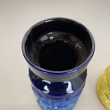 Set of 2 Multi-Color Fat Lava Op Art Pottery Vase by Bay Ceramics Germany, 1970s