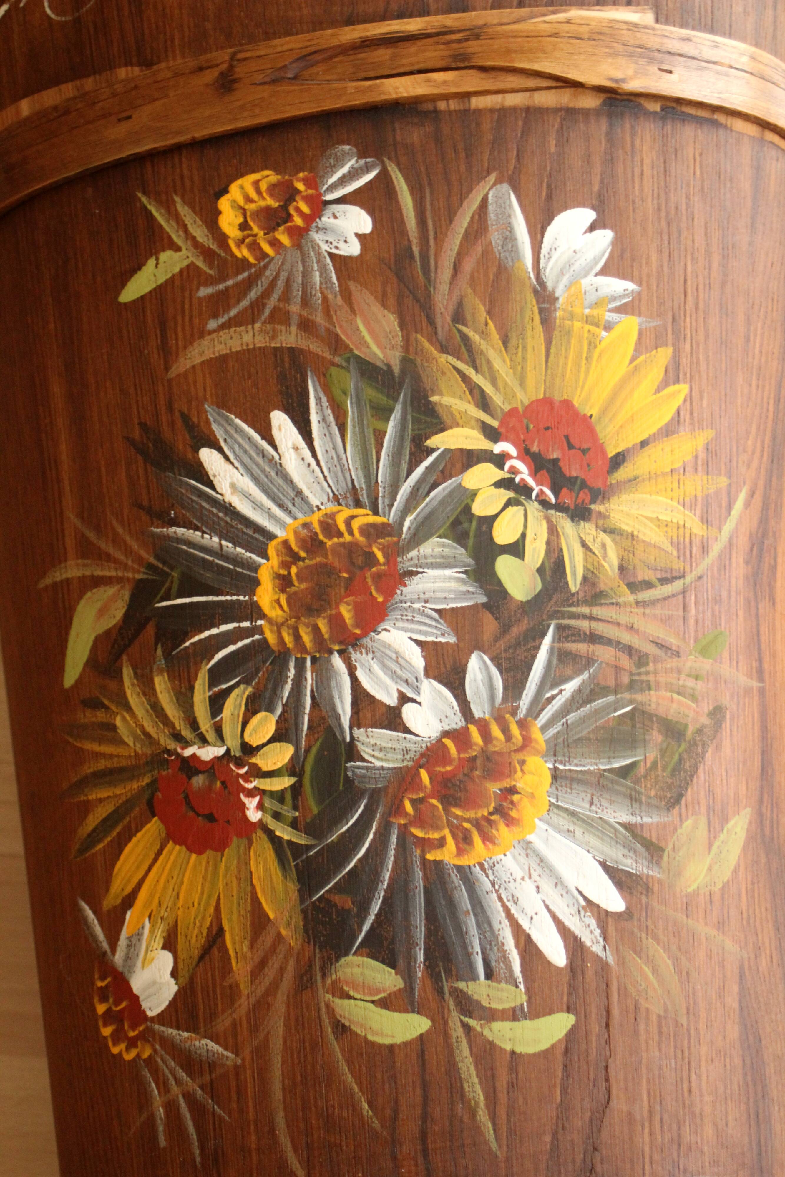 Handmade handpainted wooden umbrella stand - Vintage