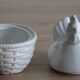 Sugar bowl with white ceramic hen decoration