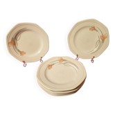 Série de 6 assiettes plates Schonwald Germany décor Art Nouveau