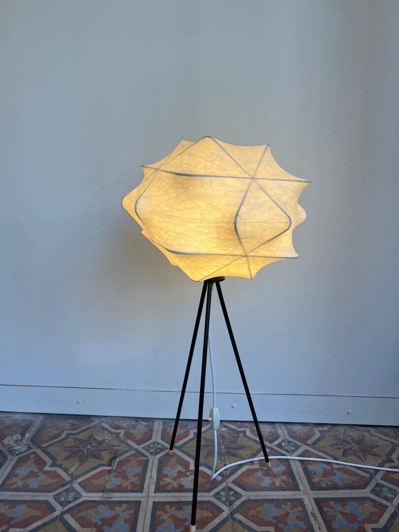 Rare cocoon tripod floor lamp