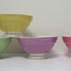 Four bowls Digoin Sarreguemines old pastel tones