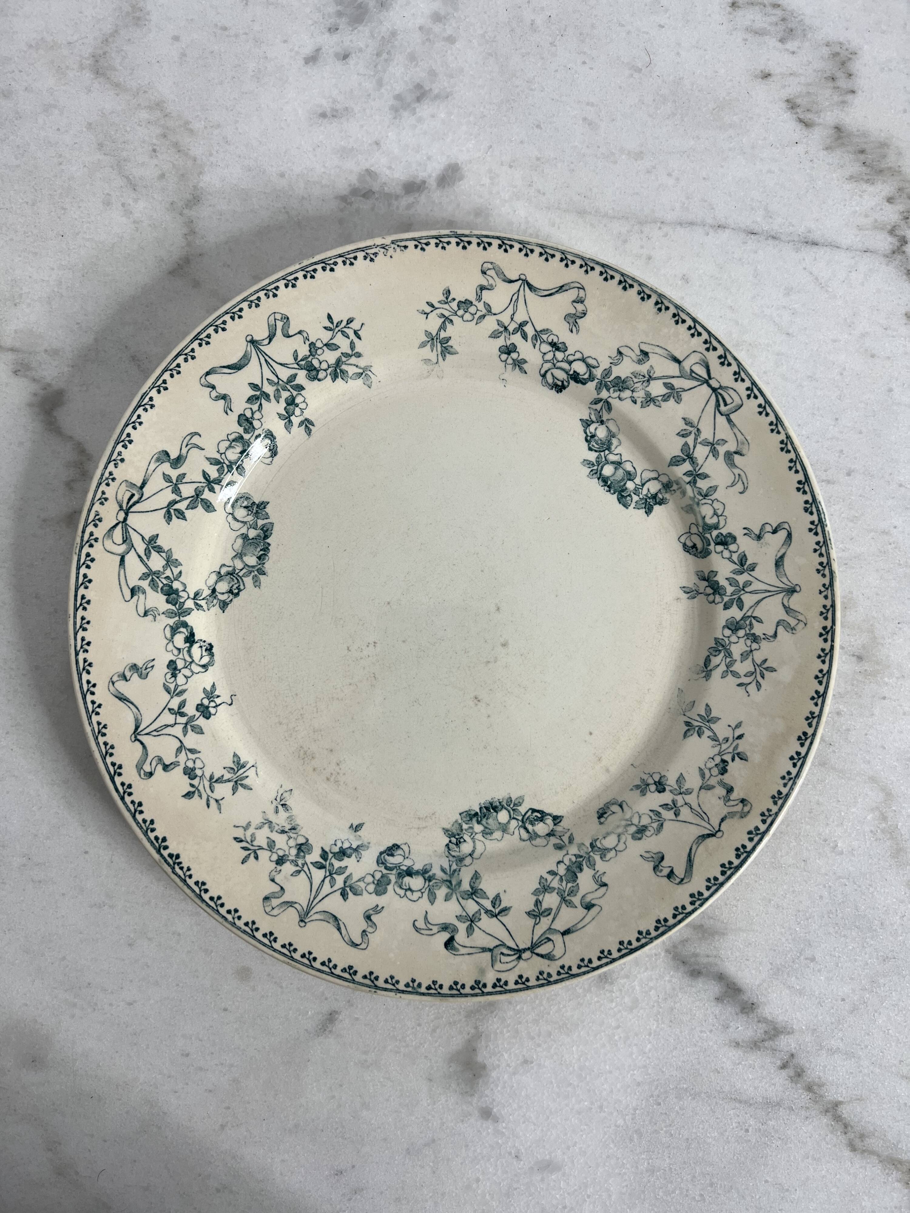 Set of 9 Terre de Fer flat plates - Sarreguemines U&C Mozart