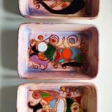 Polychrome presentation dishes of Marie Christine TREINEN (XXth) Vallauris