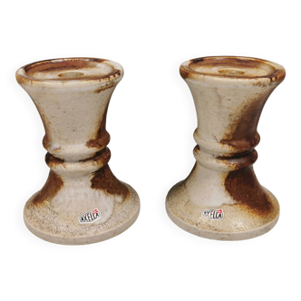 A set of ceramic candleholders by Axel Larsen for his own company, Axella