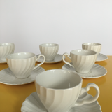 Series of 6 white ceramic cups