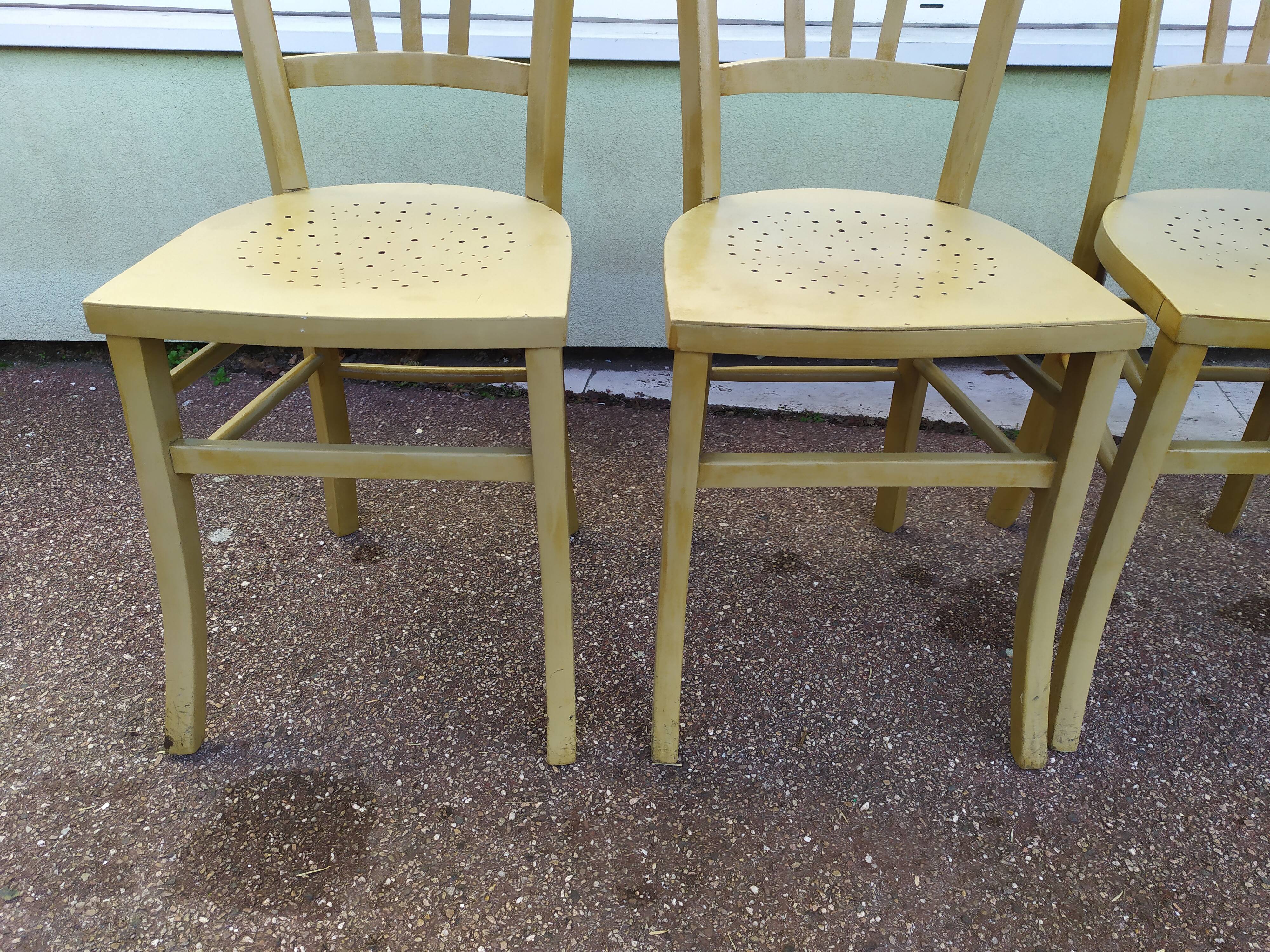 Lot de 4 chaise de bistrot Luterma - repeintes