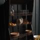 Old wooden and metal shelf